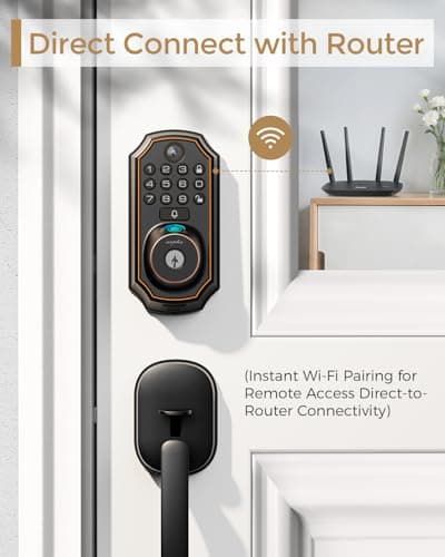 Keyless Entry Deadbolt with Handle Set - WiFi Smart Lock with Camera, 5-in-1 Camera+Doorbell+Fingerprint+Keypad, App Control, Auto Lock, Easy Install, Waterproof for Front Door 7