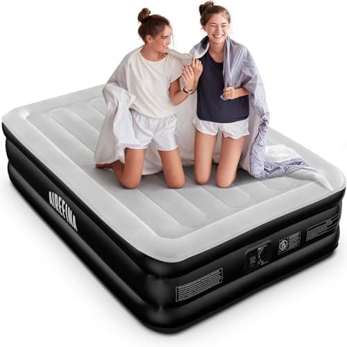 Airefina Air Mattress Full with Built in Pump, Comfort 18" Raised Inflatable Mattress, Upgraded Vertical Beams Blow Up Mattress Air Bed with Carry Bag for Guest Home, Colchones Inflables 700 lbs Max