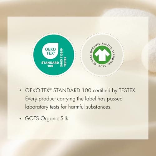 LILYSILK 100% Silk Pillowcase 1PC 25MM Pure Bed Pillowcase for Hair & Skin Oxford Envelope Double-Sides Charmeuse Silk,Ivory Standard 20x26 inches 7