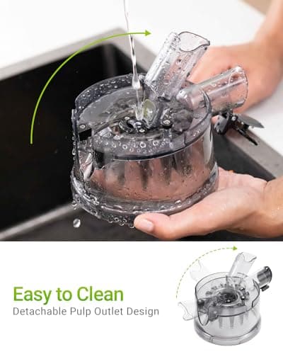 TUUMIIST Juicer Machines, Cold Press Juicer with 5.3" Extra Large Feed Chute Fit Whole Fruits & Vegetables Easy to Clean, High Juice Yield, BPA Free (Black) 7