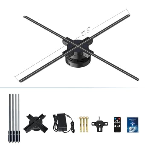 3D Hologram Fan,27.5 Inch 3D Hologram Led Fan Projector 832 HD LED Beads, Holographic Fan Advertising Support APP+Remote+Bluetooth Audio+Splicing,for Store ,Halloween,Christmas 9