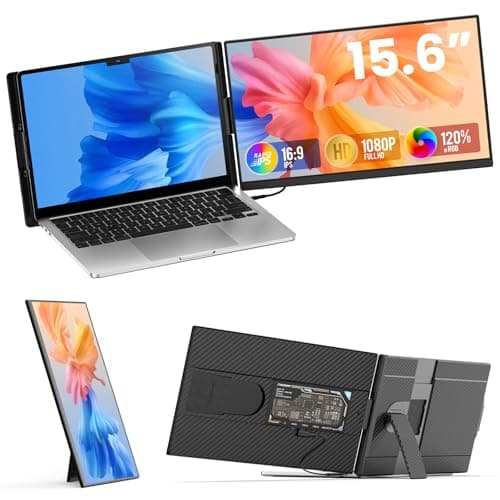 UK BONITOYS Laptop Screen Extender 15.6 inch, 1080P FHD Detachable Screen, Plug & Play, Screen Extender Portable Laptop for 13"-17.3" Laptops, Compatible with Windows, Mac, Chrome