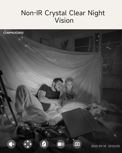 CINMOORE Smart 3K Indoor Dome Security Camera with AI Human/Pet/Facial Detection, 360° Pan-Tilt Coverage, 2-Way Audio, 2.4GHz 5GHz Dual-Band Wi-Fi - Includes 64GB SD Card & No Subscription Needed 7