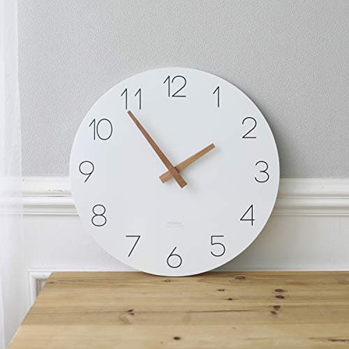 mooas Flatwood Wall Clock, Analog Wall Clock, Silent Non-Ticking 12 inch Modern Wall Clocks Battery Operated for Office, Home, Bathroom, Kitchen, Bedroom, School, Living Room 7