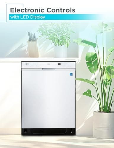 BLACK+DECKER 24" Built-In Dishwasher, 12-Place Setting Capacity with Stainless Steel Tub, Dish Washer with 6 Wash Programs, Low Noise, ENERGY STAR Certified, BDW200MW, White 5