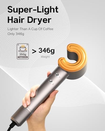 Feyluny Hair Dryer for Women - 110,000 RPM High-Speed Brushless Motor, Plasma Tech, Quick Dry in 5 Mins, 346g Lightweight & Portable Hair Blow Dryer, No Heat Damage, Smart Temp Control - Nickel Copper 5