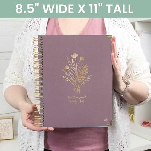 bloom daily planners HARDCOVER 2026 Planner for Women (January to December) - 8.5” x 11” Weekly & Monthly Dated Agenda Organizer Book with Stickers & Tabs - Purple Linen 6