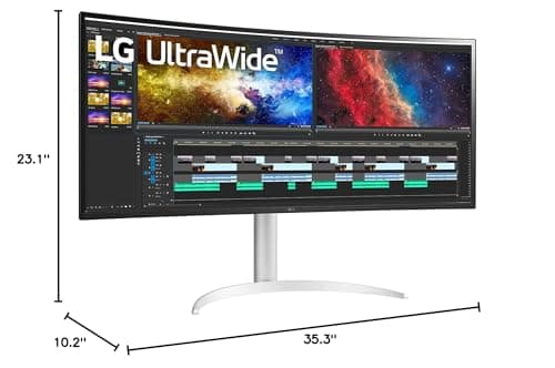 LG 38WP85C-W 38-inch Curved 21:9 UltraWide QHD+ IPS Monitor with USB Type C (90W Power delivery), DCI-P3 95% Color Gamut with HDR 10 and Tilt/Height Adjustable Stand 9