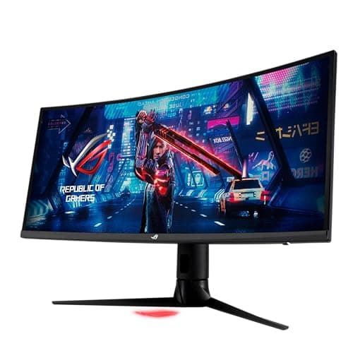ASUS ROG Strix 34” Gaming Monitor (XG349C) - UWQHD (3440 x 1440), 180Hz, 1ms, Extreme Low Motion Blur Sync, 135% sRGB, G-Sync Compatible, DisplayHDR 400, Eye Care, USB-C, DisplayPort, HDMI, Black 10