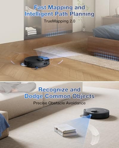 ECOVACS DEEBOT T30C Robot Vacuum and Mop, 20,000Pa Suction, TruEdge Adaptive Edge Mopping, ZeroTangle 2.0 Technology, Hot Water Washing, Self-Emptying, Auto-Lift Mopping, Obstacle Avoidance 6