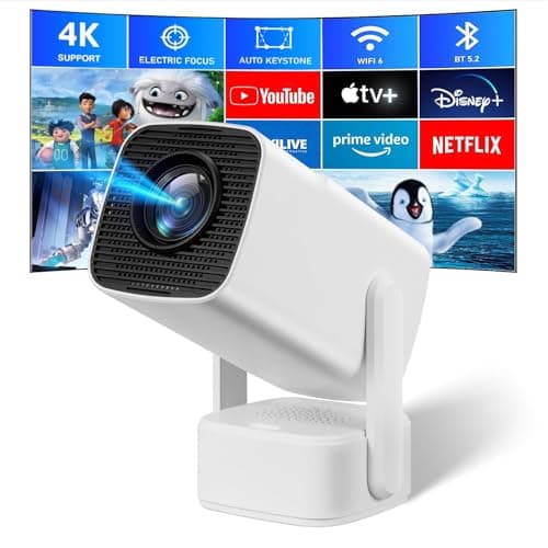 Mini Portable 4K Projector, SEPYMP VideoProjector, Independent 5 Watts Speaker, HD 1080P, 350 ANSI, Android 11, Electric Focus, Pre-installed Netflix, YouTube.