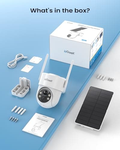 ieGeek Security Cameras Wireless Outdoor, 2K Cameras for Home Security, IP66 Security Camera, 360° Outdoor Camera, Color Night Vision, AI Detection, 2-Way Audio, Alexa 8
