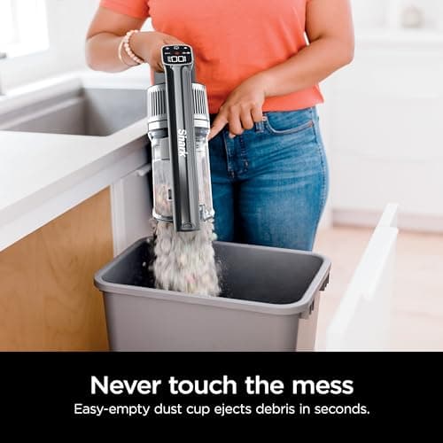 Shark WZ531H Cordless Pro Stick Vacuum with Powerfins Brushroll, HEPA Filtration, Self-Cleaning Brushroll, LED Headlights, 40-Min Runtime, Crevice Tool & Dusting Brush Included, Grey/Blue (Renewed) 8