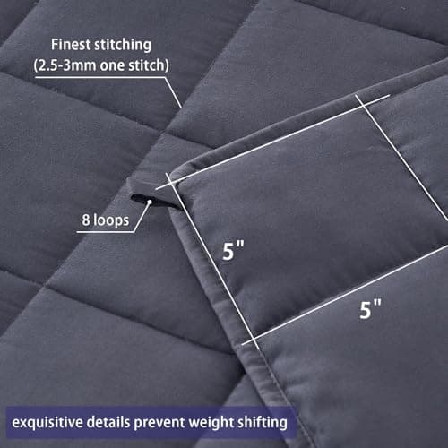 yescool Weighted Blanket for Adults (12 lbs, 60” x 80”, Grey) Cooling Heavy Blanket for Sleeping Perfect for 110-130 lbs, Queen Size Breathable Blanket with Premium Glass Bead, Machine Washable 5
