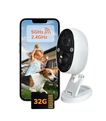 Sensforge 2.5K Indoor Outdoor Battery Camera, Smart AI Detection, Spotlight & Color Night Vision, Magnetic Mount, Dual-Band Wi-Fi (2.4G/5G), 32GB SD Card, Free Basic Plan, Optional Subscription