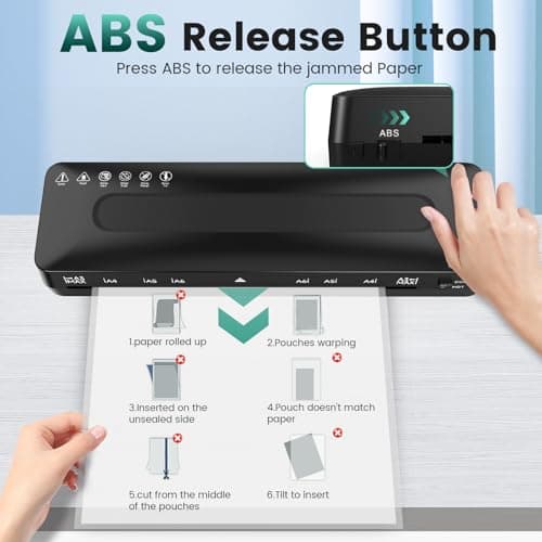 Laminator Machine 13 Inch Laminators - Laminating Machine 11x17 Cold Thermal Laminator Lamination Machine with Sheets, A3 Laminater Personal Laminator for Teachers, Fast Warm for Home Office School 8