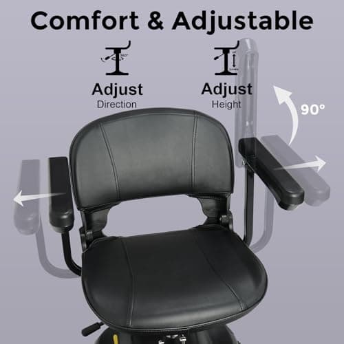 MOVEMAGIC 30 Miles Long Range 4 Wheel Electric Mobility Scooter with 350W Motor, Foldable Mobility Scooter for Adults/Seniors - 300 lb Capacity, 720Wh Lithium Battery, Dual Baskets 5