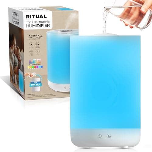 Bell+Howell 4L Top Fill Humidifiers for Bedroom, Color Changing Air Humidifier for Large Room, Cool Mist Humidifiers for Bedroom Baby Room Humidifier & Oil Diffuser with Auto Shutoff