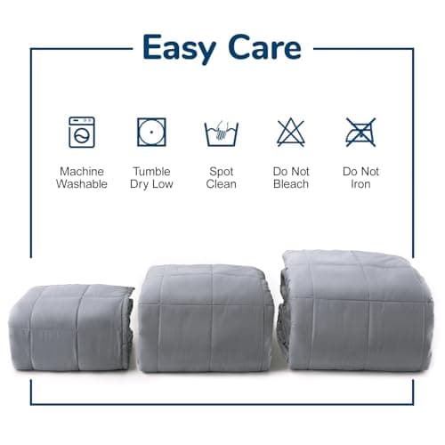 Lessymo Weighted Blanket for Adults - 15 lbs, 80"x87" King Size - Washable Heavy Blanket for Sleeping, Microfiber Big Blankets with Premium Glass Bead for All-Season Comfort, Soft Thick Blanket, Grey 7