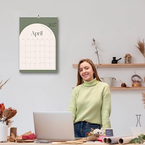 Aesthetic 2026-2027 Wall Calendar - 18 Monthly Calendar from January 2026 to June 2027, 14.5" x 10.5", Modern Vertical Wall Hanging Calendar for Organizing & Planning 7
