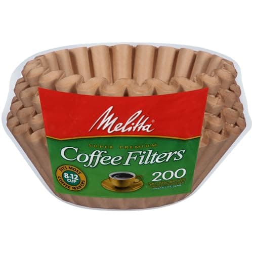 Melitta 8-12 Cup Basket Coffee Filters, Natural Brown, 200 Total Filters Count