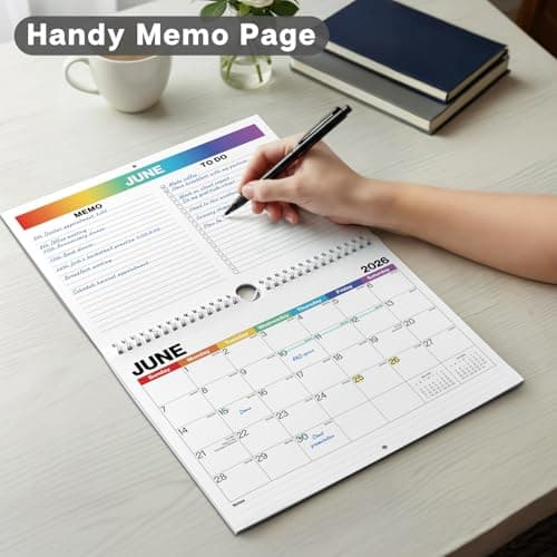 Dunwell 8.5x11" Wall Calendar 2026 (Colorful), Use January to December 2026, Hang on Wall or Use as 8.5 x 11 Office Desk Calendar 9