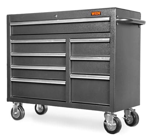 Wen 42-Inch Premium Rolling Tool Cabinet, Black, Heavy Duty 21-Gauge Powder-Coated Steel Construction (GG422B)