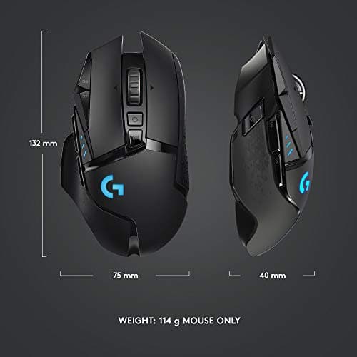 Logitech G502 Lightspeed Wireless Gaming Mouse with Hero 25K Sensor, PowerPlay Compatible, Tunable Weights and Lightsync RGB - Black 10