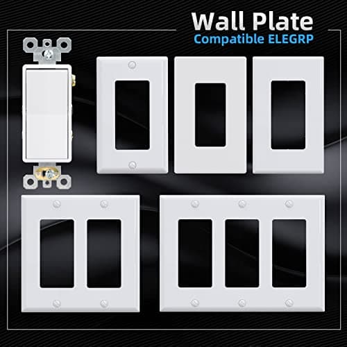 ELEGRP 4 Way Decorative Light Switch, 15Amp, 120-277 Volt, AC Decorator Rocker Paddle Wall Switch Replacement, Self-Grounding, Residential and Commercial Grade, UL Listed (10 Pack, Glossy White) 6
