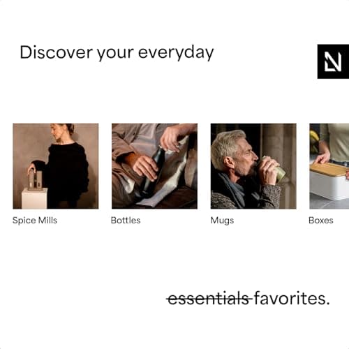 LARS NYSØM Bread Box I Metal Box for long lasting freshness I Bread Bin with bamboo lid usable as cutting board I 13.8x7.7x5.3 In (Taupe Brown) 6