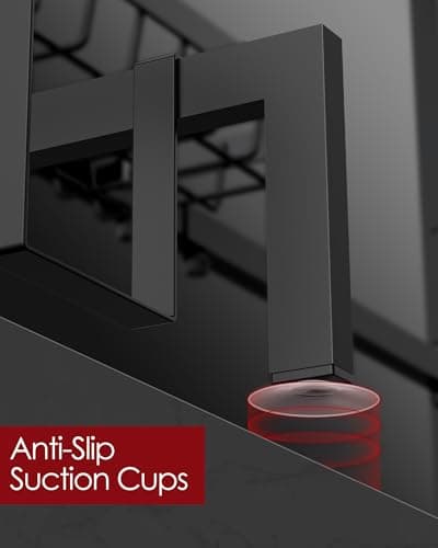 Sakugi Dish Drying Rack - Over The Sink Dish Drainer Drying Rack with Utensil & Knife Holder, Hooks, Stainless Steel Kitchen Organizers and Storage Solution, 11.8" D x 31.5"~39.0''W x 30" H, Black 6