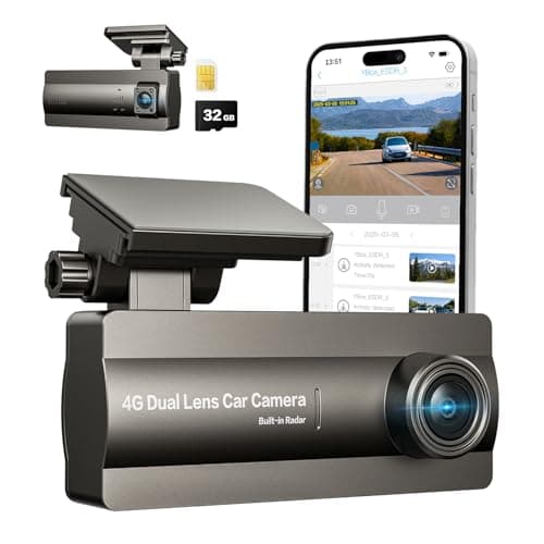 ELYSOO 4G LTE Dash Cam Front Inside, Dual FHD Live-View and Instant Alerts via APP, Cellular Car Camera with 24/7 Parking Mode, IR Night Vision, No Screen, AI Detection dashcam for Cars, GPS