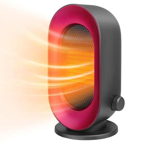 Sendowtek Portable Space Heater Indoor, Mini Electric Fan 10" Tall with 3 Mode Adjustable, Overheating/Tip-over Protection PTC Small Ceramic Desk Heater for Office Home Use