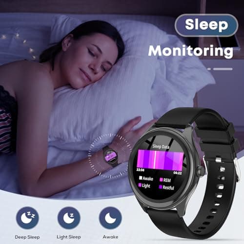 DIVOAZBVO Smart Watches for Women Men, 1.39" HD IPS Touchscreen Smartwatch with 120 Sports Modes, Heart Rate/Sleep Monitor, IP67 Waterproof, Bluetooth Call & Music Control for iPhone/Android (Black) 7