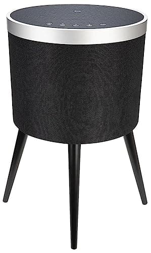 SOUNDSTREAM ST-180TRD-BLK Smart Sound Table, Charging Bluetooth Speaker Coffee End Table with TWS, Tempered Glass Top