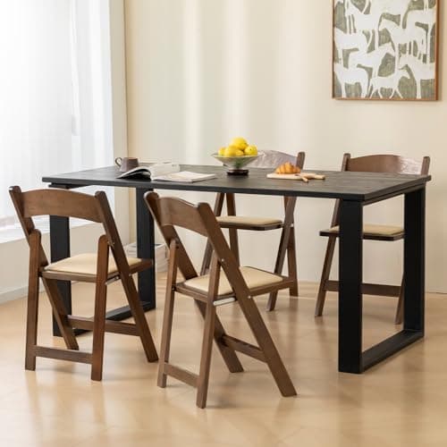 GTNSAFP Wooden Folding Chair with Soft Cushion, Simple and Stylish, Comfortable and Durable, Suitable for Weddings, banquets and Events, no Assembly Required, Classic-Fruitwood, Set of 4 8