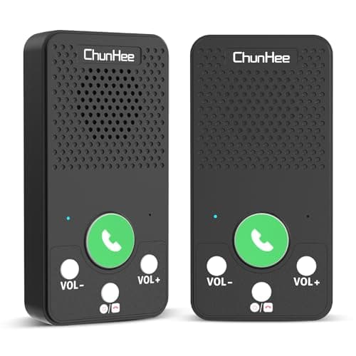 Wireless Intercom System for Home, Full Duplex Call & Answer Intercoms, No WiFi Needed, 500 ft Range, One-Touch Calling for Seniors & Family, Rechargeable 1000mAh Battery (2 Pack)
