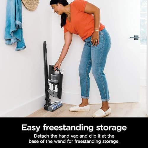 Shark WZ531H Cordless Pro Stick Vacuum with Powerfins Brushroll, HEPA Filtration, Self-Cleaning Brushroll, LED Headlights, 40-Min Runtime, Crevice Tool & Dusting Brush Included, Grey/Blue (Renewed) 9