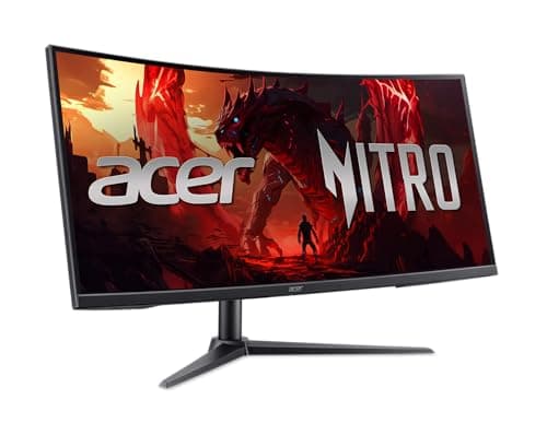 acer Nitro 34” Gaming Monitor | QHD 3440 x 1440 | 1500R 21:9 Curved | AMD FreeSync Premium | 200Hz Refresh Rate | 1ms (VRB) | sRGB 99% | 1 x Display Port 1.4 & 2 x HDMI 2.1 Ports | XZ340CUR X0bmiiphx 8
