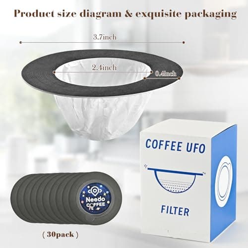 UFO Coffee Filter Paper Bag, Hanging Ear Drip Coffee Bag Single Serve Disposable Drip Coffee Filter Bag Perfect for House, Travel, Office Daily (30) 5