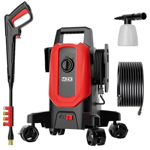 MZK Pressure Washer,5200PSI Power Washer with 4 Quick Connect Nozzles, High Pressure Cleaning Machine with Foam Cannon for Cars/Fences/Driveways/Patios/Home Cleaning Red