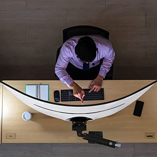 Ergotron – HX HD Premium Heavy Duty Gaming Monitor Arm, Single Monitor Desk Mount – for 1000R Curved Ultrawide Monitors Up to 49 Inches, 28 to 42 lbs, VESA 75x75mm or 100x100mm – HD Pivot, Matte Black 6