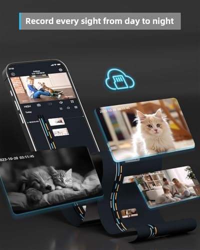 Security Camera 2K, blurams Baby Monitor Dog Camera 360-degree for Home Security w/Smart Motion Tracking, Phone App, IR Night Vision, Siren, Works with Alexa & Google Assistant & IFTTT, 2-Way Audio 9