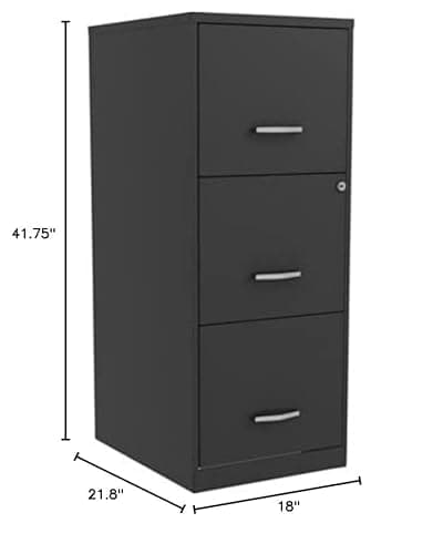 Lorell SOHO 18" 3-Drawer Vertical File Dimensions (L x W x H) 21.80 x 18.00 x 41.75 IN 2