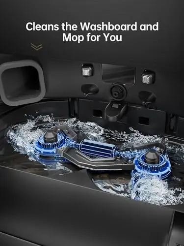 DREAME X40 Ultra Robotic Vacuum with Removable & Liftable Mop, 12,000Pa Suction, Side Brush Extensive Cleaning, 158°F Mop & Washboard Self Cleaning, Auto-Empty, Auto Refill, liftable Brushes 7