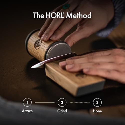HORL 2 Oak Kitchen Knife Sharpener for Razor Sharp Edges Made in Germany - Rolling Sharpener for knives - Rolling Knife Sharpening Kit with Magnetic Holder with 15 & 20 Degrees 5