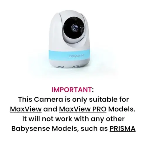 Babysense Add On Camera Video Baby Monitor MaxView, Remote Pan Tilt Zoom, Two-Way Talk-Back Audio, Long Range, Night Vision, RGB Night Light, Lullabies, Temperature Monitoring 2