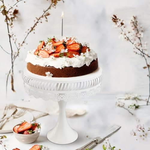 Fashionstorm 10.6 Inch Round Metal Cake Stand Dessert Display Stand for Wedding Party, Cake Stand - White Round Cake Stand, Wedding Cake Stand, Birthday Cake Stand, Party Cake Stand 3