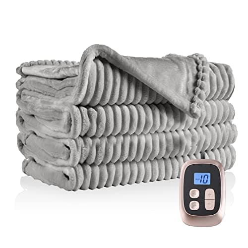 Electric Heated Blanket 72"x84" Full Size with 10 Heating Levels and 12 Hours Auto-Off Large Oversized Heating Blanket with Soft Plush Fabric for Bedding - Grey