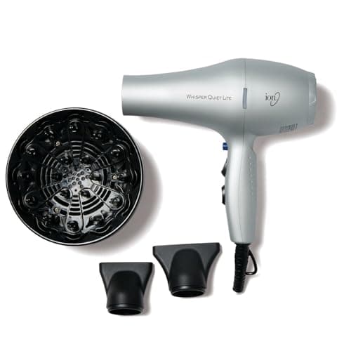 Ion Whisper Quiet Lite Ionic Ceramic Hair Dryer, 1875 Watts, Lightweight, Powerful, 4 Temperatures, 2 Speeds
